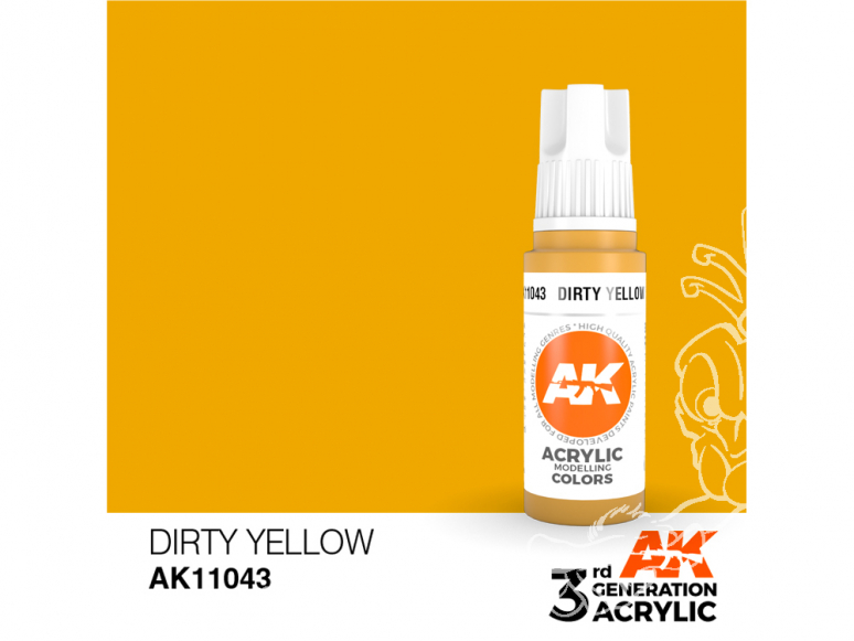 Ak interactive peinture acrylique 3G AK11043 Jaune sale 17ml