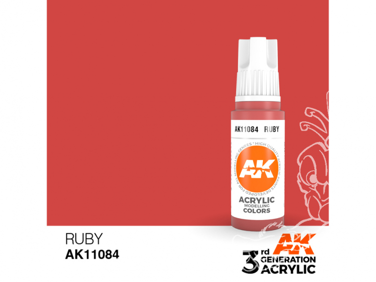 Ak interactive peinture acrylique 3G AK11084 Rubis 17ml
