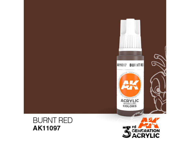 Ak interactive peinture acrylique 3G AK11097 Rouge brûlé 17ml
