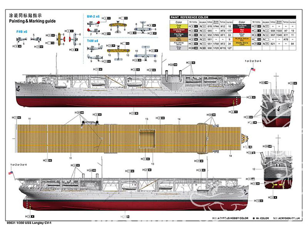 Nouveautés Coques Grises au 1/350 - Page 4 Trumpeter-maquette-bateau-05631-porte-avion-uss-langley-cv-1-1350