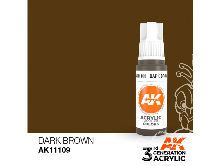 Ak interactive peinture acrylique 3G AK11109 Marron foncé 17ml