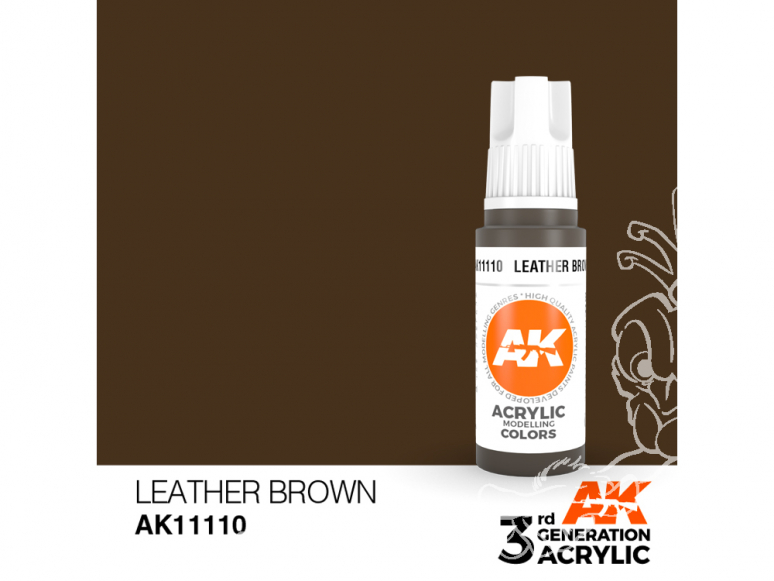 Ak interactive peinture acrylique 3G AK11110 Marron cuir 17ml