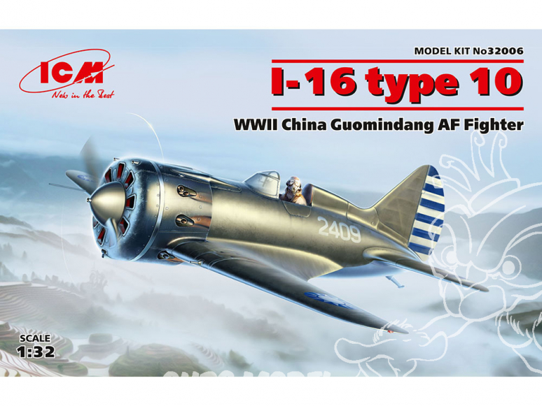 Icm maquette avion 32006 I-16 type 10 chasseur Chinois AF Guomindang 1/32