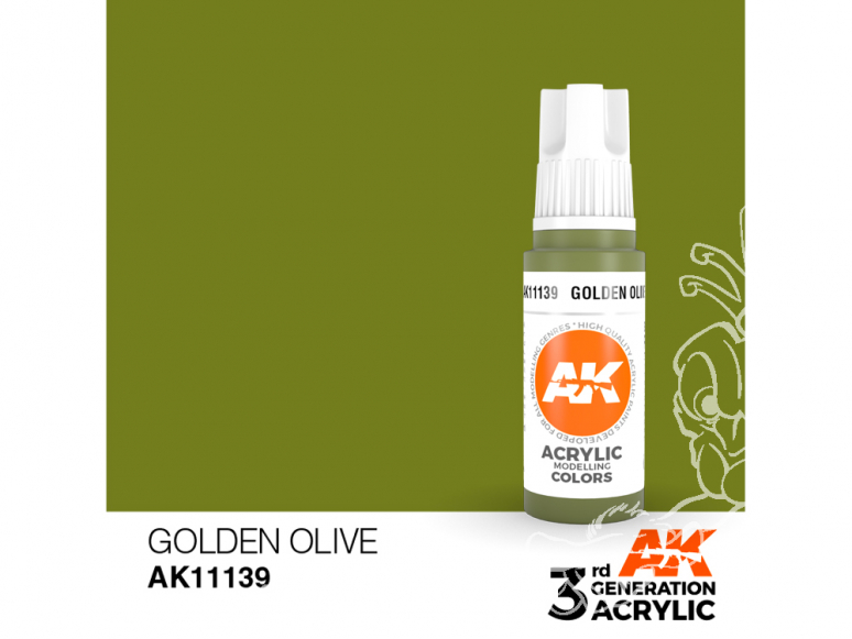 Ak interactive peinture acrylique 3G AK11139 Olive dorée 17ml