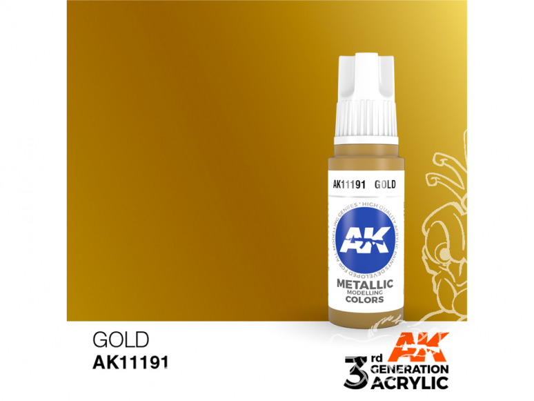 Ak interactive peinture acrylique 3G AK11191 Or 17ml