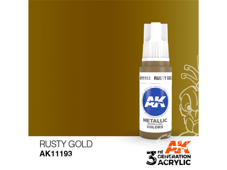 Ak interactive peinture acrylique 3G AK11193 Or rouillé 17ml