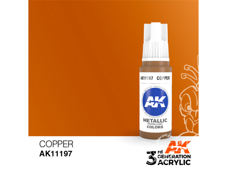 Ak interactive peinture acrylique 3G AK11197 Cuivre 17ml