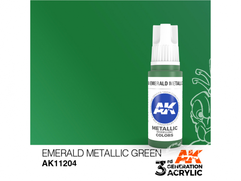 Ak interactive peinture acrylique 3G AK11204 Vert émeraude métallique 17ml