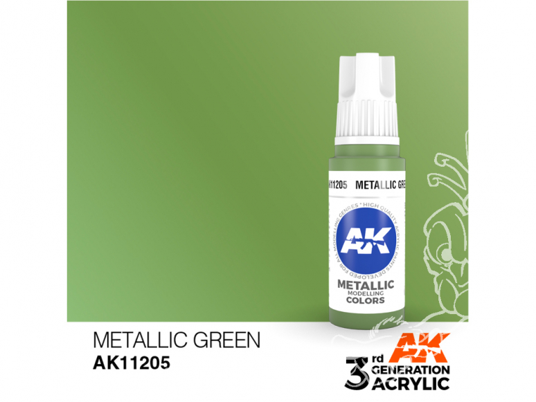 Ak interactive peinture acrylique 3G AK11205 Vert métallique 17ml