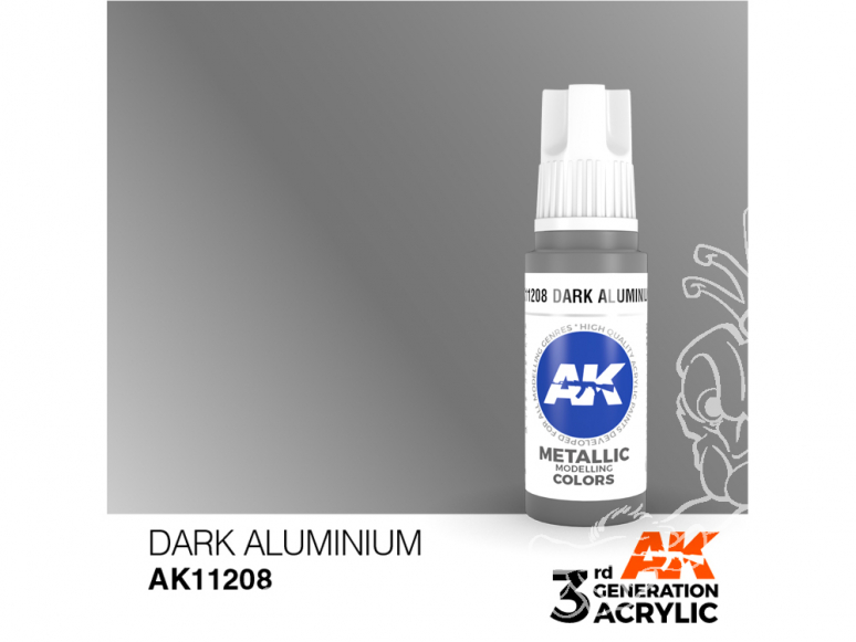 Ak interactive peinture acrylique 3G AK11208 Aluminium foncé 17ml
