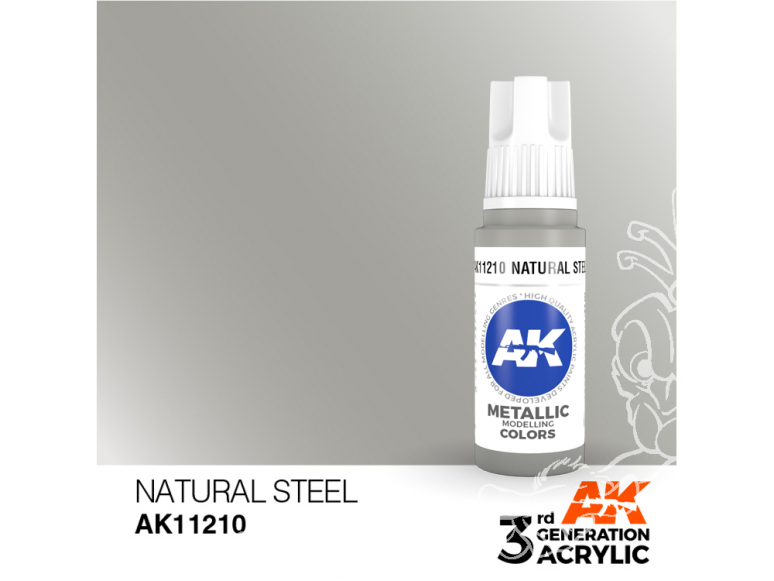 Ak interactive peinture acrylique 3G AK11210 Acier naturel 17ml