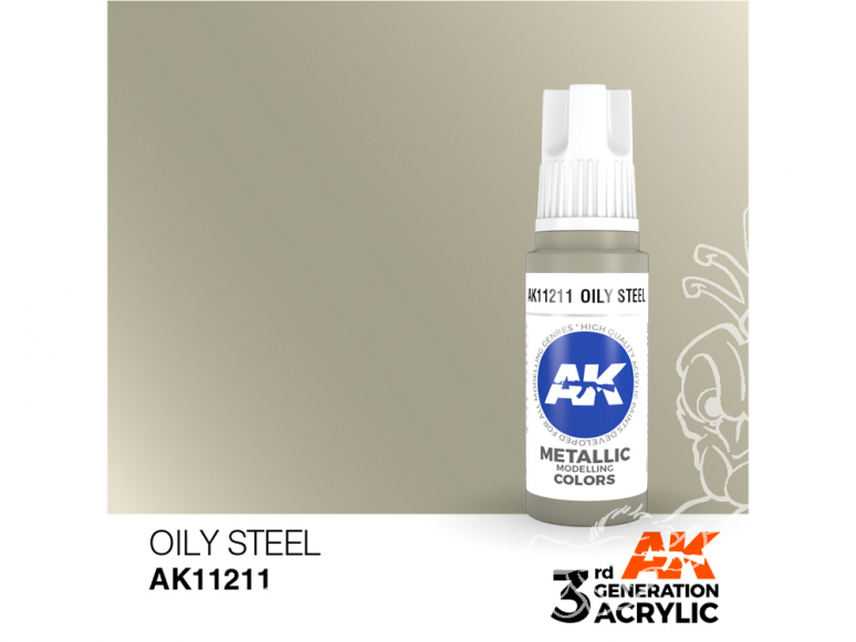 Ak interactive peinture acrylique 3G AK11211 Acier huileux 17ml