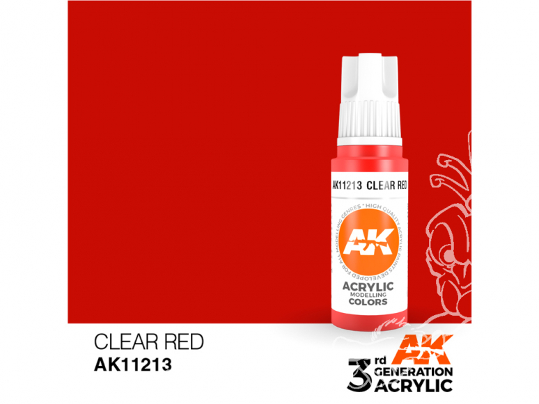 Ak interactive peinture acrylique 3G AK11213 Rouge transparent 17ml