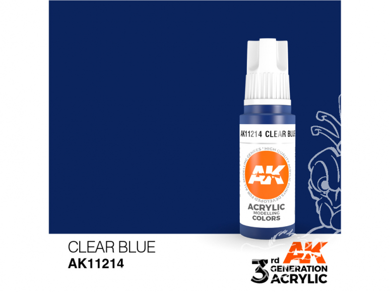 Ak interactive peinture acrylique 3G AK11214 Bleu transparent 17ml
