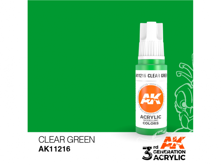 Ak interactive peinture acrylique 3G AK11216 Vert transparent 17ml