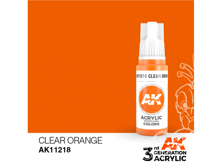 Ak interactive peinture acrylique 3G AK11218 Orange transparent 17ml