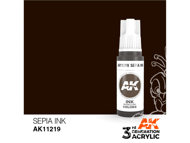 Ak interactive peinture acrylique 3G AK11219 Encre sépia 17ml