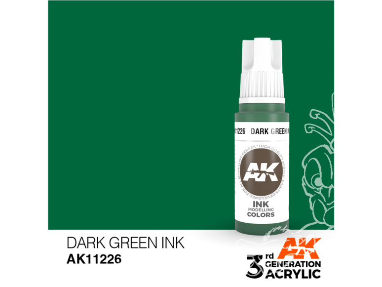 Ak interactive peinture acrylique 3G AK11226 Encre vert foncé 17ml