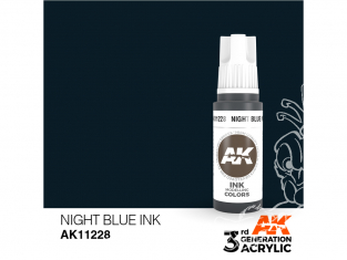 Ak interactive peinture acrylique 3G AK11228 Encre bleu nuit 17ml