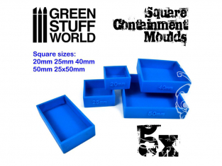 Green Stuff 505009 5x Moules Endiguement pour Socles Carrés