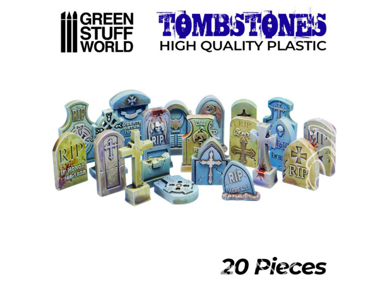 Green Stuff 505481 20x Pierres Tombales en Plastique