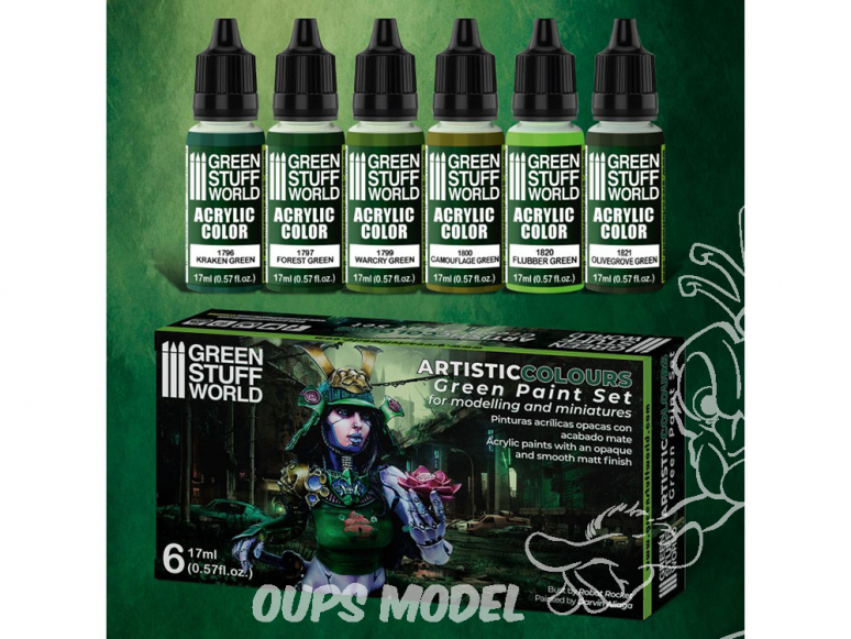 Green Stuff 506143 Artist Colours Set Peinture Verts