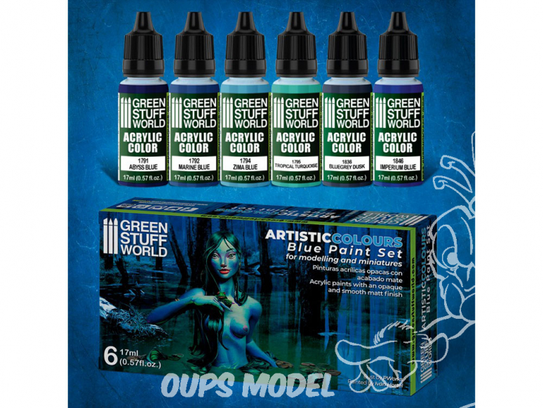 Green Stuff 506150 Artist Colours Set Peinture Bleus