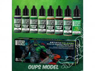 Green Stuff 506235 Artist Colours Set Peinture Orcs et Gobelins