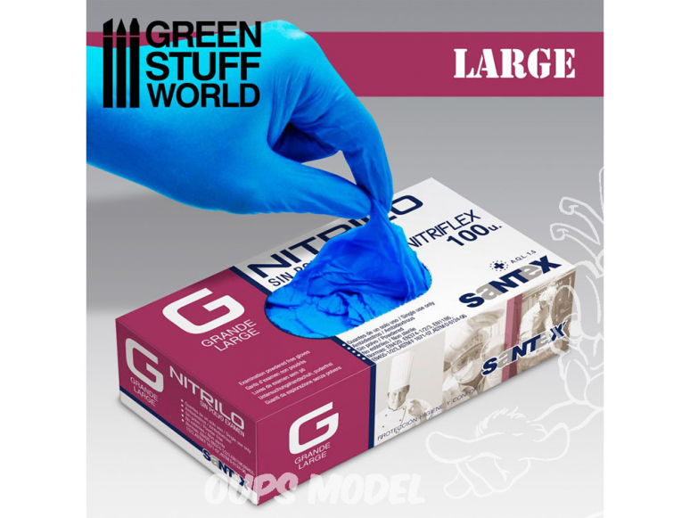 Green Stuff 26692 Gants en Nitrile taille Grand 8-9