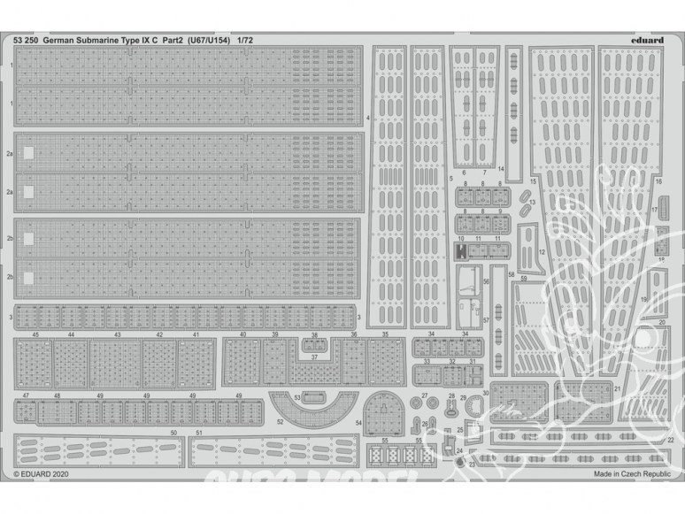 Eduard photodecoupe bateau 53250 Sous-marin Allemand Type IX C partie 2 (U67/U154) Revell 1/72