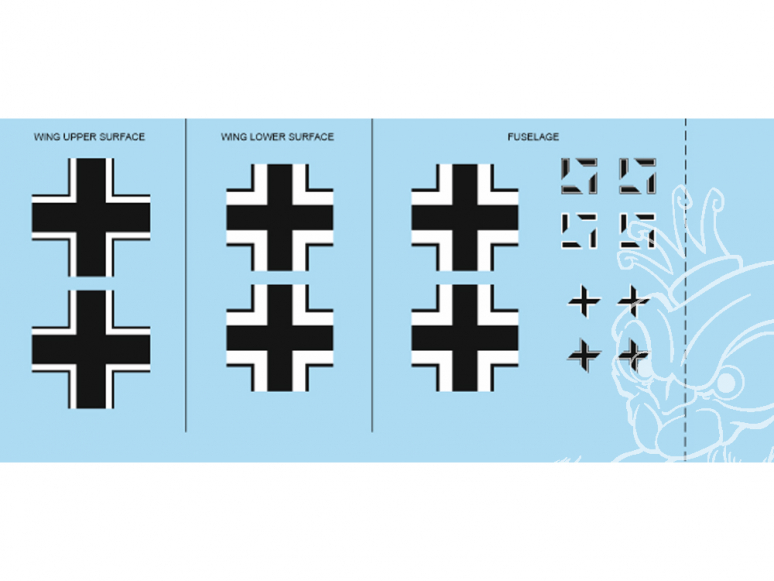 Eduard Decalques avion D48043 Insignes nationaux Messerschmitt Bf 109F-2 1/48
