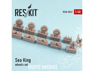 ResKit kit d'amelioration avion RS48-0042 Ensemble de roues Sea King (toutes versions) 1/48
