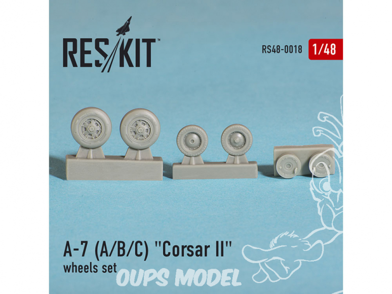 ResKit kit d'amelioration avion RS48-0018 Ensemble de roues A-7 "Corsair II" (A/B/C/E) 1/48