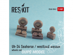ResKit kit d'amelioration avion RS48-043 Ensemble de roues Uh-34 Seahorse / Westland Wessex (all versions) 1/48