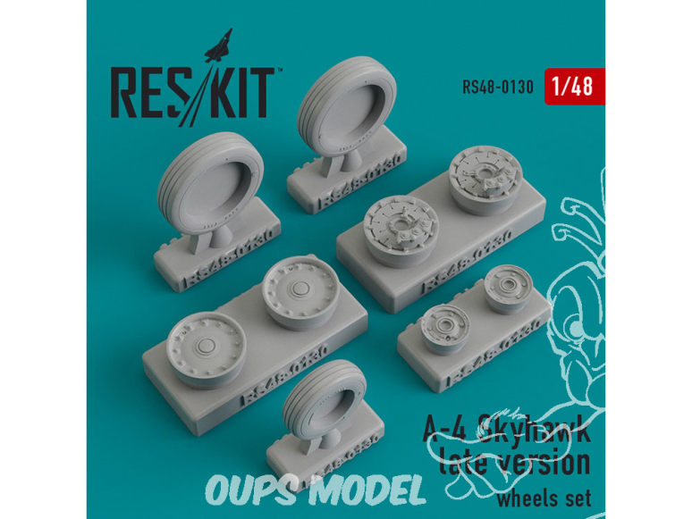 ResKit kit d'amelioration avion RS48-0130 Ensemble de roues A-4 Skyhawk late version 1/48