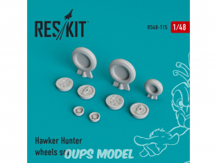 ResKit kit d'amelioration avion RS48-0115 Ensemble de roues Hawker Hunter 1/48