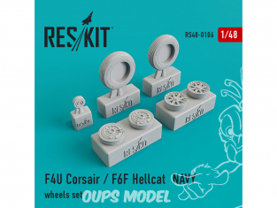 ResKit kit d'amelioration avion RS48-0106 Ensemble de roues F4U Corsair / F6F Hellcat NAVY 1/48
