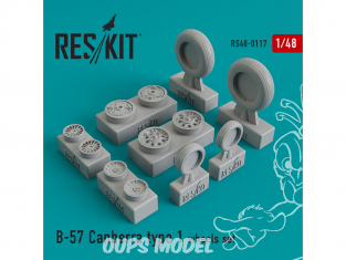 ResKit kit d'amelioration avion RS48-0117 Ensemble de roues B-57 Canberra type 1 1/48