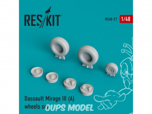 ResKit kit d'amelioration avion RS48-0027 Ensemble de roues Mirage III (A) 1/48