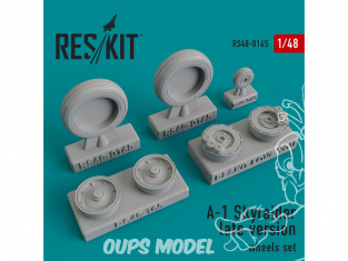 ResKit kit d'amelioration avion RS48-0165 Ensemble de roues A-1 Skyraider late version 1/48