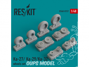 ResKit kit d'amelioration avion RS48-0157 Ensemble de roues Ka-27/Ka- 29/Ka-32 1/48
