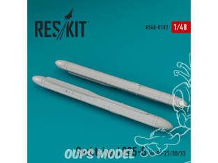 ResKit kit d'amelioration avion RS48-0182 Nacelle de brouillage Sorbtsiya L005-S for Su-27/30/33 (2 pcs) 1/48