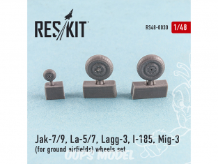 ResKit kit d'amelioration avion RS48-0030 Jak-7/9, La-5/7, Lagg-3, I-185, Mig-3 (pour aérodromes au sol) 1/48