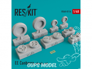 ResKit kit d'amelioration avion RS48-0116 Ensemble de roues EE Canberra 1/48