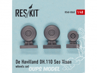 ResKit kit d'amelioration avion RS48-0068 Ensemble de roues De Havilland DH.110 Sea Vixen 1/48