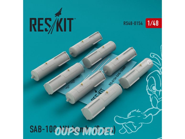 ResKit kit d'amelioration avion RS48-0154 SAB-100 MN bombes (8 pcs) 1/48