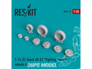 ResKit kit d'amelioration avion RS48-0025 Ensemble de roues F-16 (C) block 40-52 "Fighting Falcon" 1/48