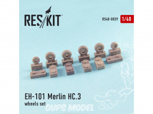 ResKit kit d'amelioration helico RS48-0039 Ensemble de roues EH-101 Merlin HC.3 1/48