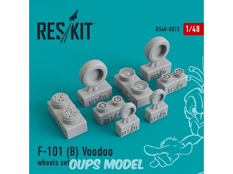 ResKit kit d'amelioration avion RS48-0072 Ensemble de roues F-101 (B) Voodoo 1/48