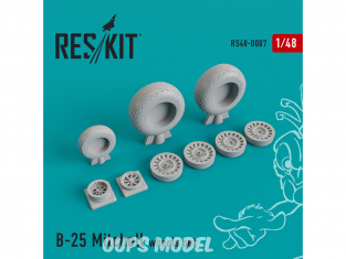 ResKit kit d'amelioration helico RS48-0087 Ensemble de roues B-25 Mitchell 1/48